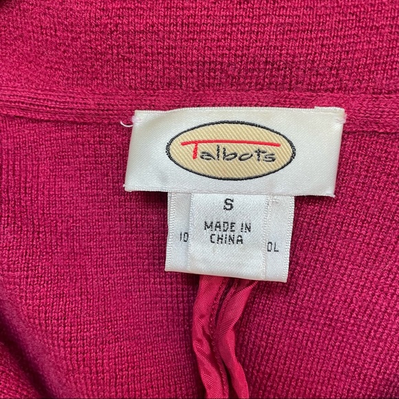 Talbots Vintage Burgundy Sweater Blazer 100% merino wool size S Work/casual - Picture 5 of 11